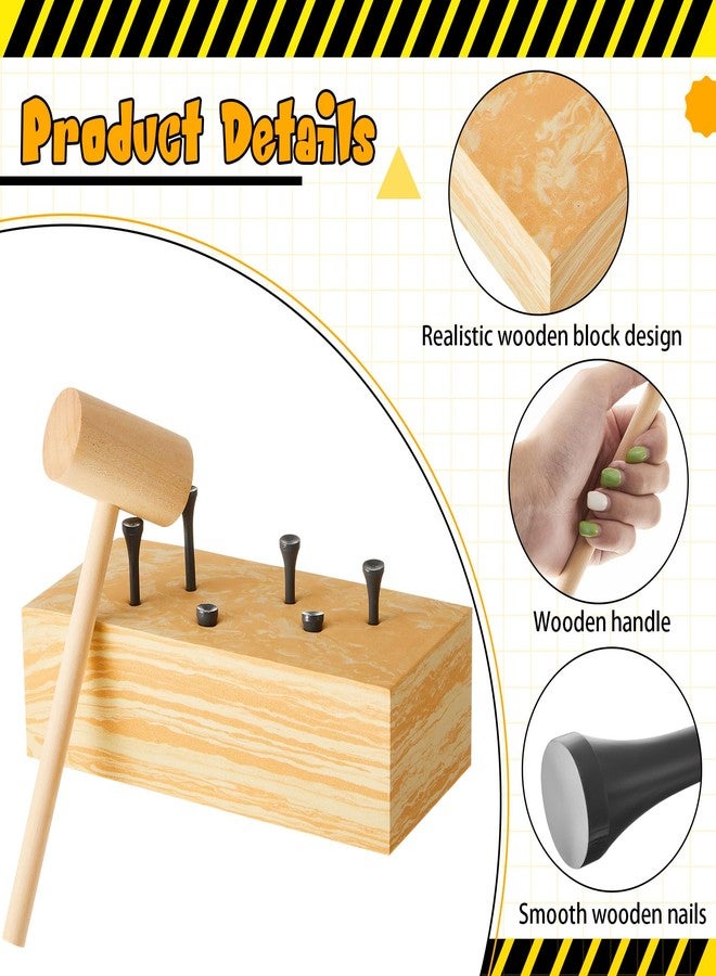 Realspring 8 Set Wooden Hammer Toys Kids Hammer Pounding Toy 8+ Year Old Carpentry Workbench Toys for Construction Birthday Party Supplies Montessori Education Boys and Girls Gift - Image 3